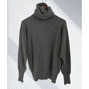 Hunting World 100% Cashmere Turtleneck Sweater Gray Made In Italy M